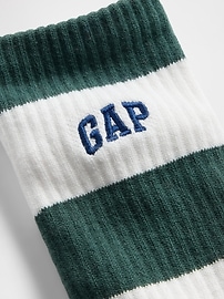 Image number 2 showing, Rugby Stripe Logo Crew Socks