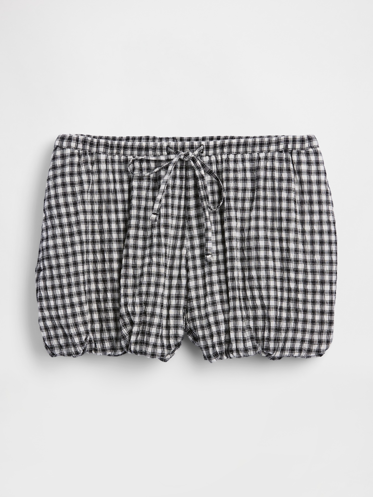 Женские шорты Gap Gingham Easy Bubble, цвет: Чёрный в мелкую клетку — фото 4