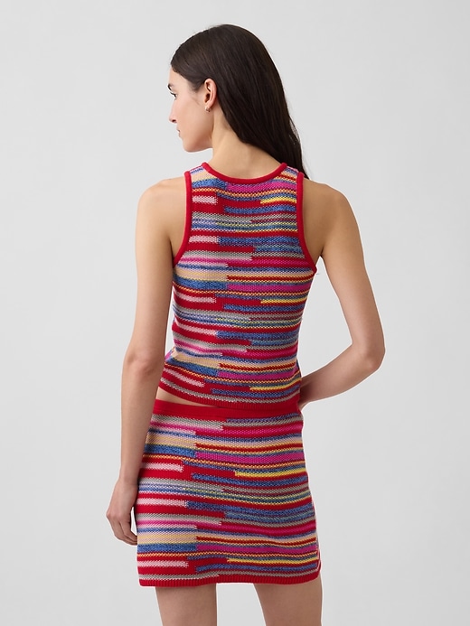 Image number 3 showing, 100% Cotton Stripe Crop Sweater Tank