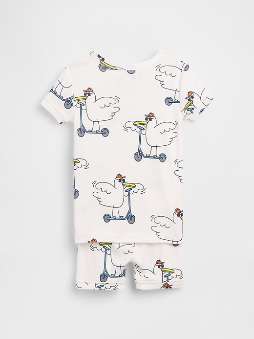 Image number 2 showing, Baby & Toddler Organic Brushed Cotton Scooter Seagull PJ Short Set