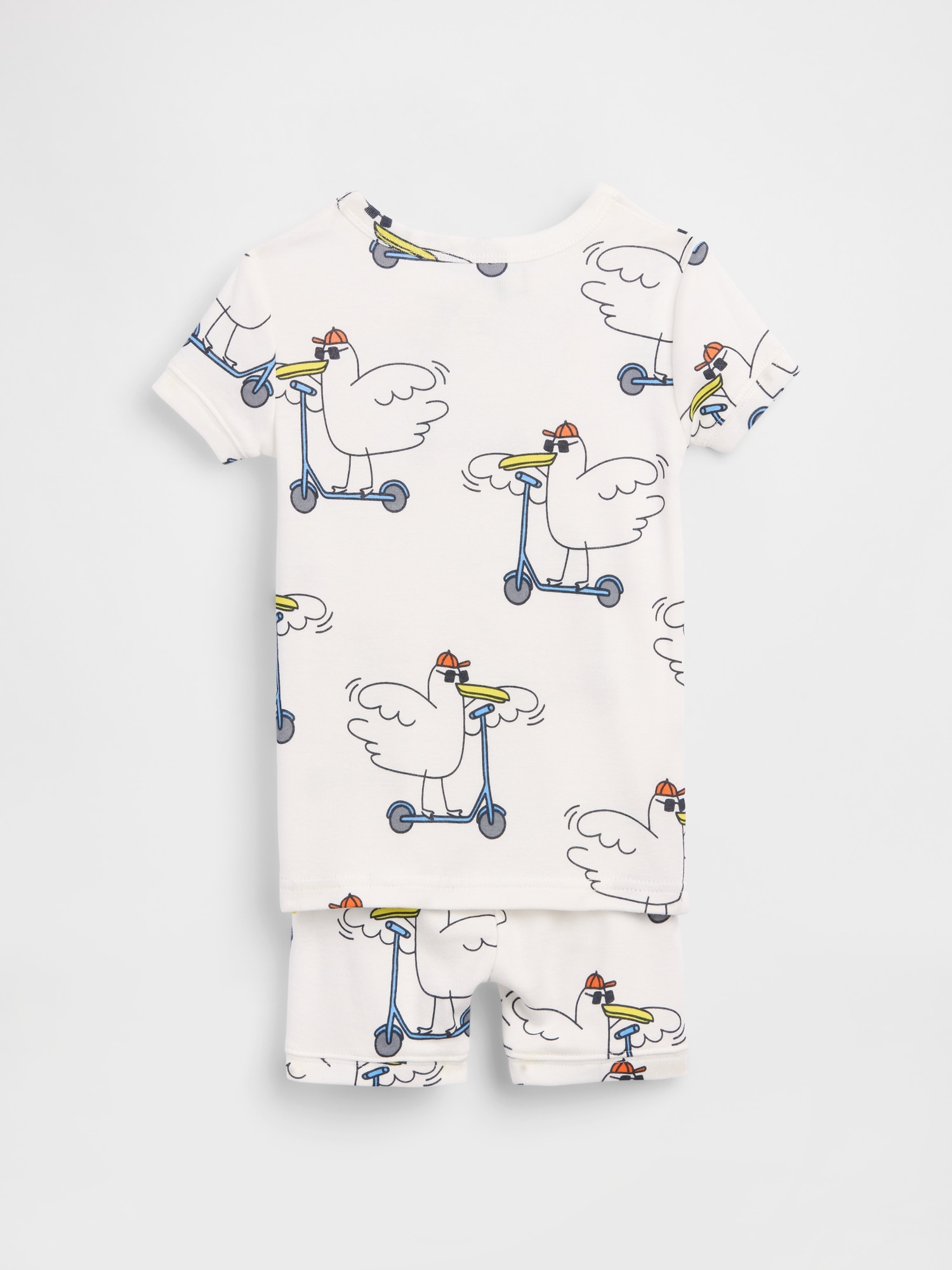 Пижамный комплект Seagull для детей, с шортами, хлопок — Gap, цвет: Молочный белый — фото 2