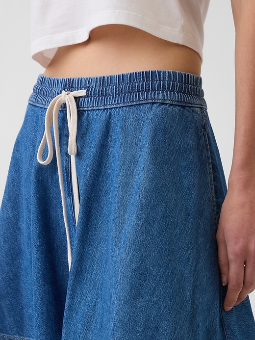 Image number 4 showing, UltraSoft Denim Mini Circle Skirt