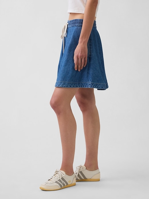 Image number 3 showing, UltraSoft Denim Mini Circle Skirt