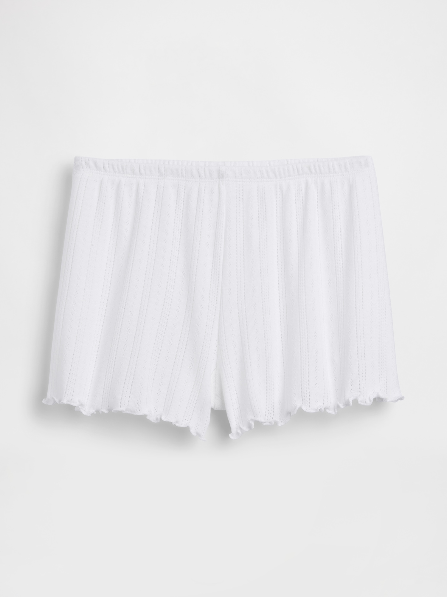 Pointelle Lettuce-Hem PJ Shorts