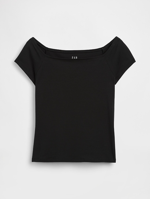 Image number 5 showing, CloseKnit Jersey Off-Shoulder Crop T-Shirt