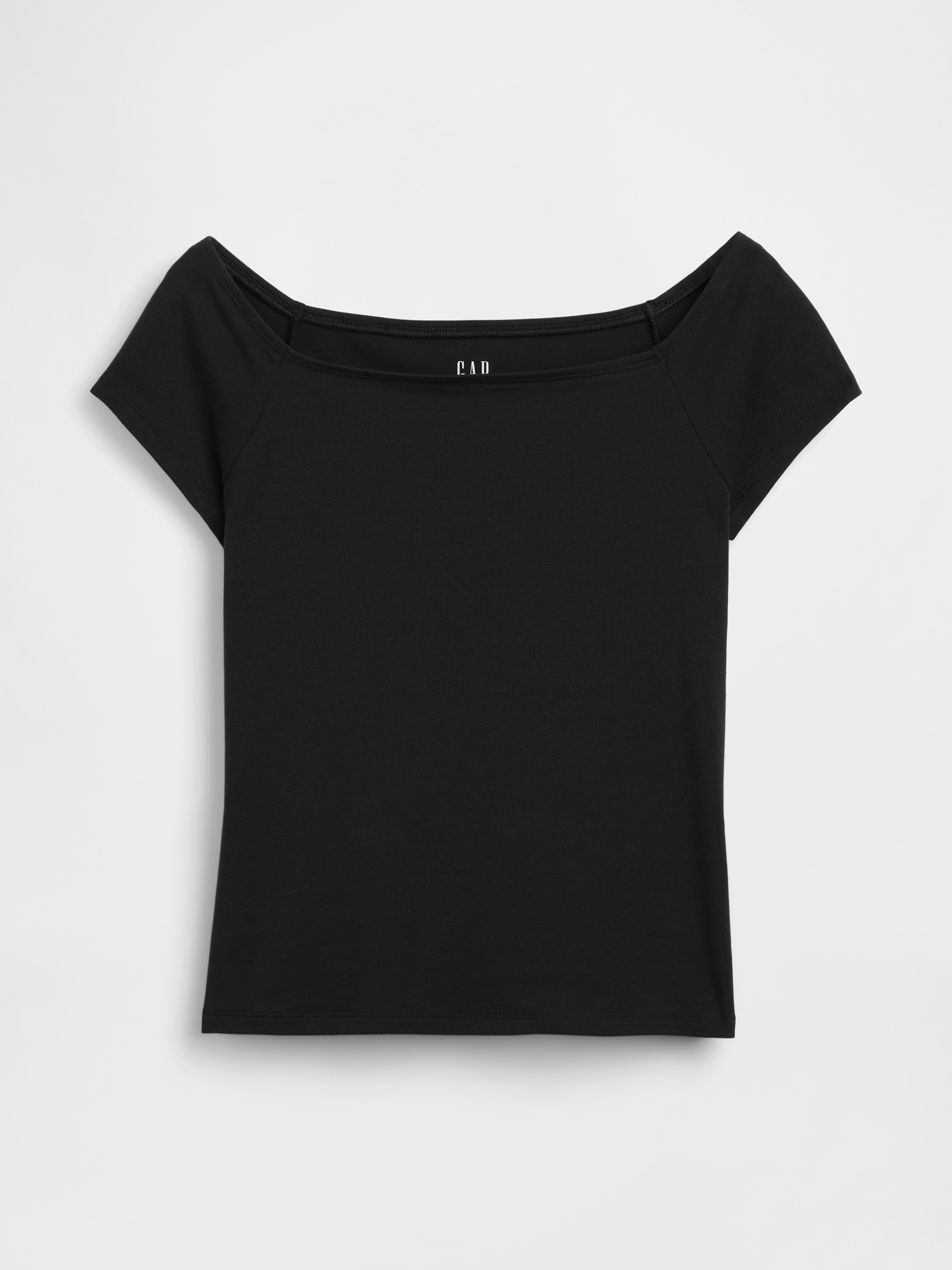 Женские футболки Gap CloseKnit Jersey Off-Shoulder Crop T-Shirt — фото 4