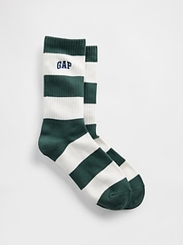 Image number 1 showing, Rugby Stripe Logo Crew Socks