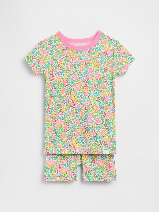 Image number 1 showing, Baby & Toddler Organic Brushed Cotton Floral PJ Short Set