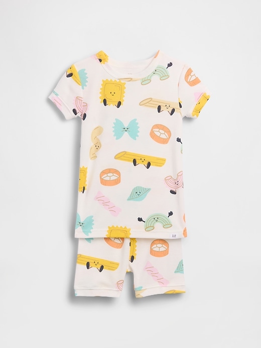 Image number 1 showing, Baby & Toddler Organic Brushed Cotton Pasta PJ Short Set