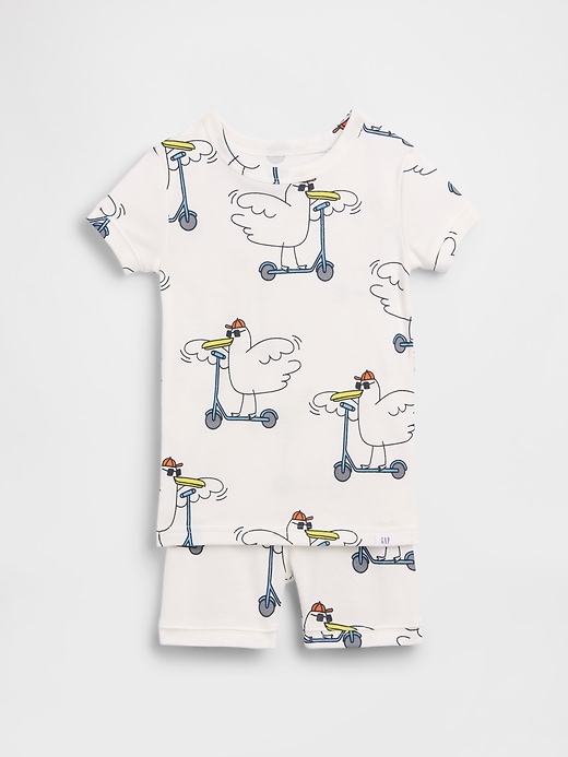Image number 1 showing, Baby & Toddler Organic Brushed Cotton Scooter Seagull PJ Short Set