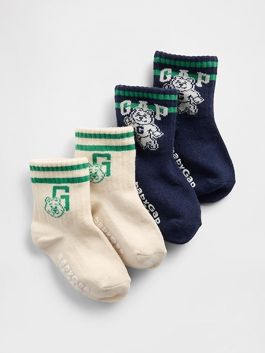 Image number 1 showing, Baby & Toddler Brannan Bear Varsity Logo Crew Socks (2-Pack)