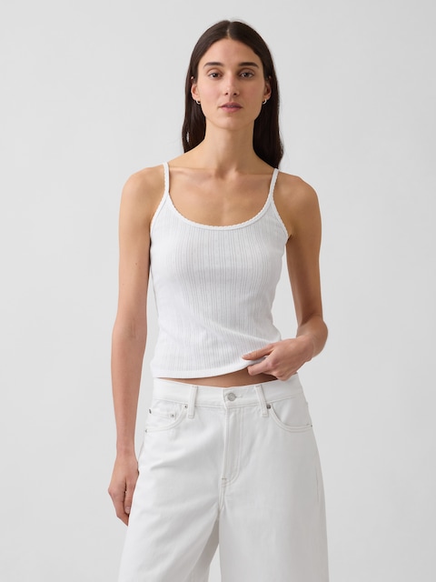Pointelle Crop Cami
