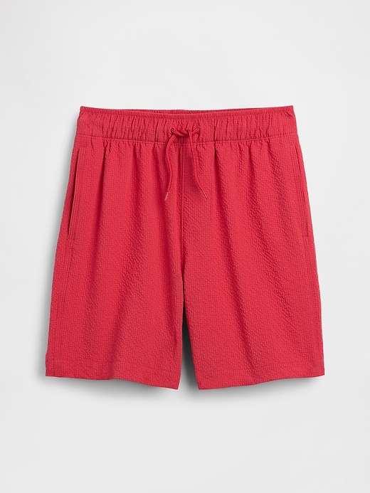 Image number 1 showing, Kids 5" Seersucker Swim Trunks