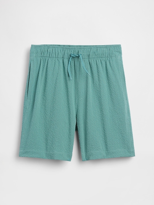 Image number 1 showing, Kids 5" Seersucker Swim Trunks