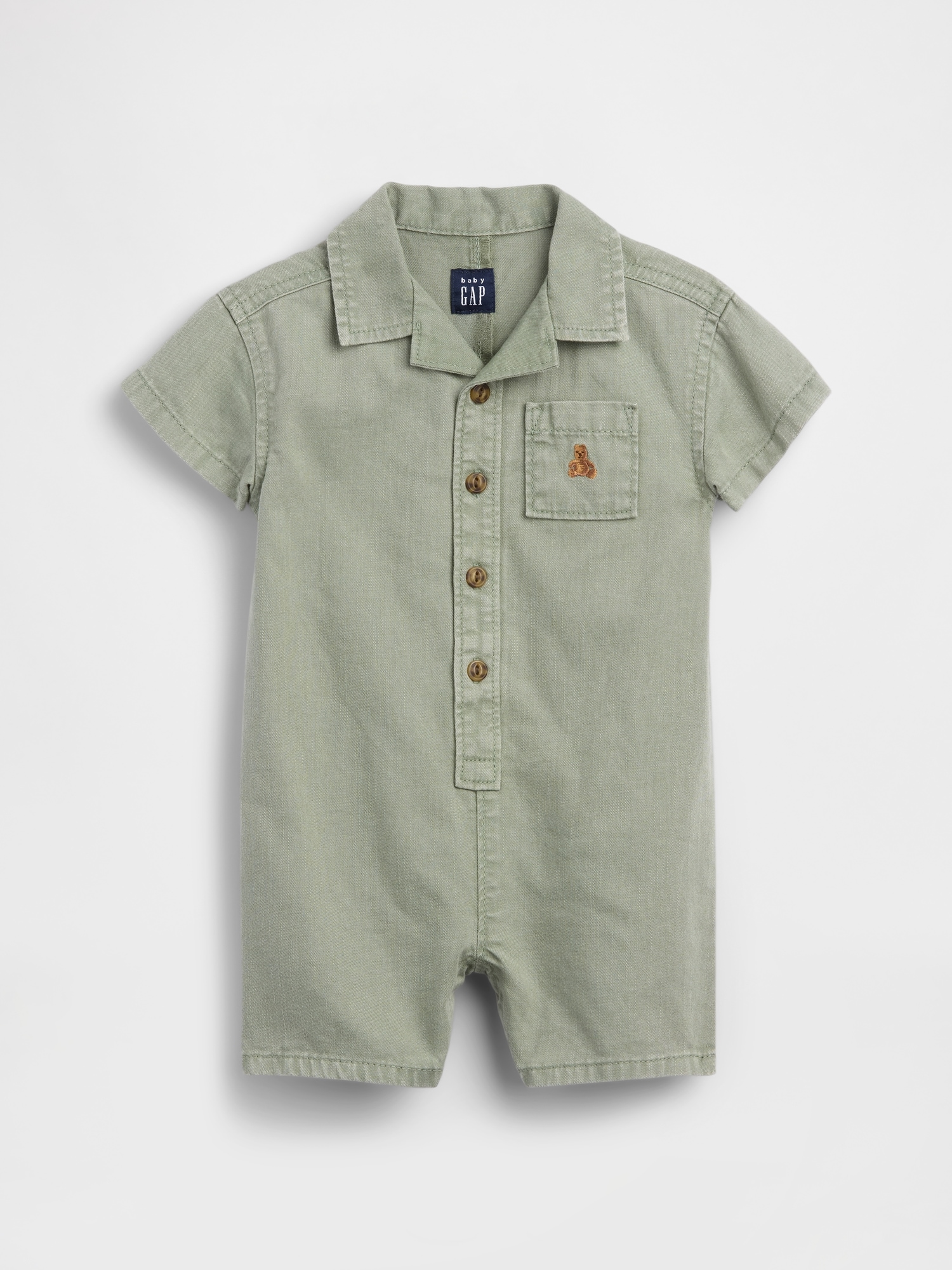 Baby Denim Pocket Shorty One-Piece