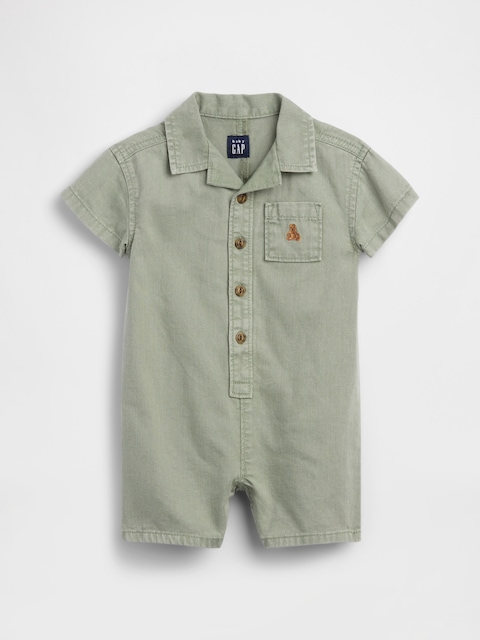 Baby Denim Pocket Shorty One-Piece