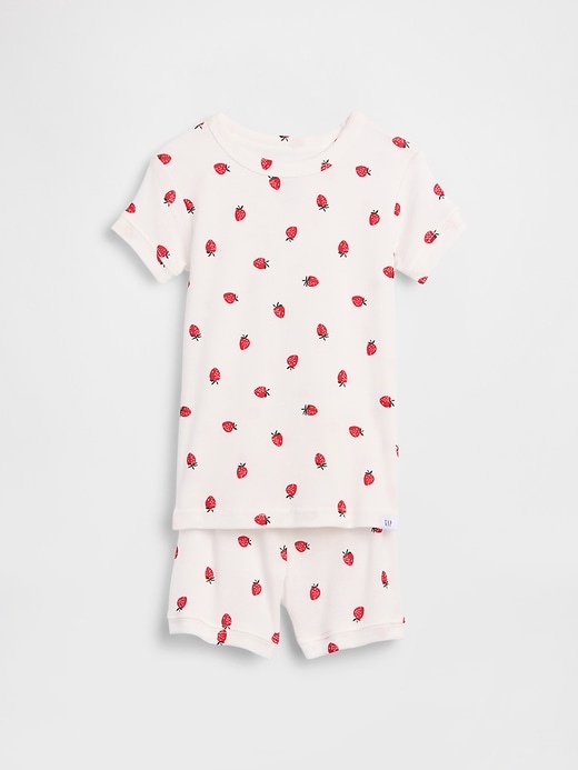 Image number 1 showing, Baby & Toddler Organic Brushed Cotton Strawberry PJ Short Set