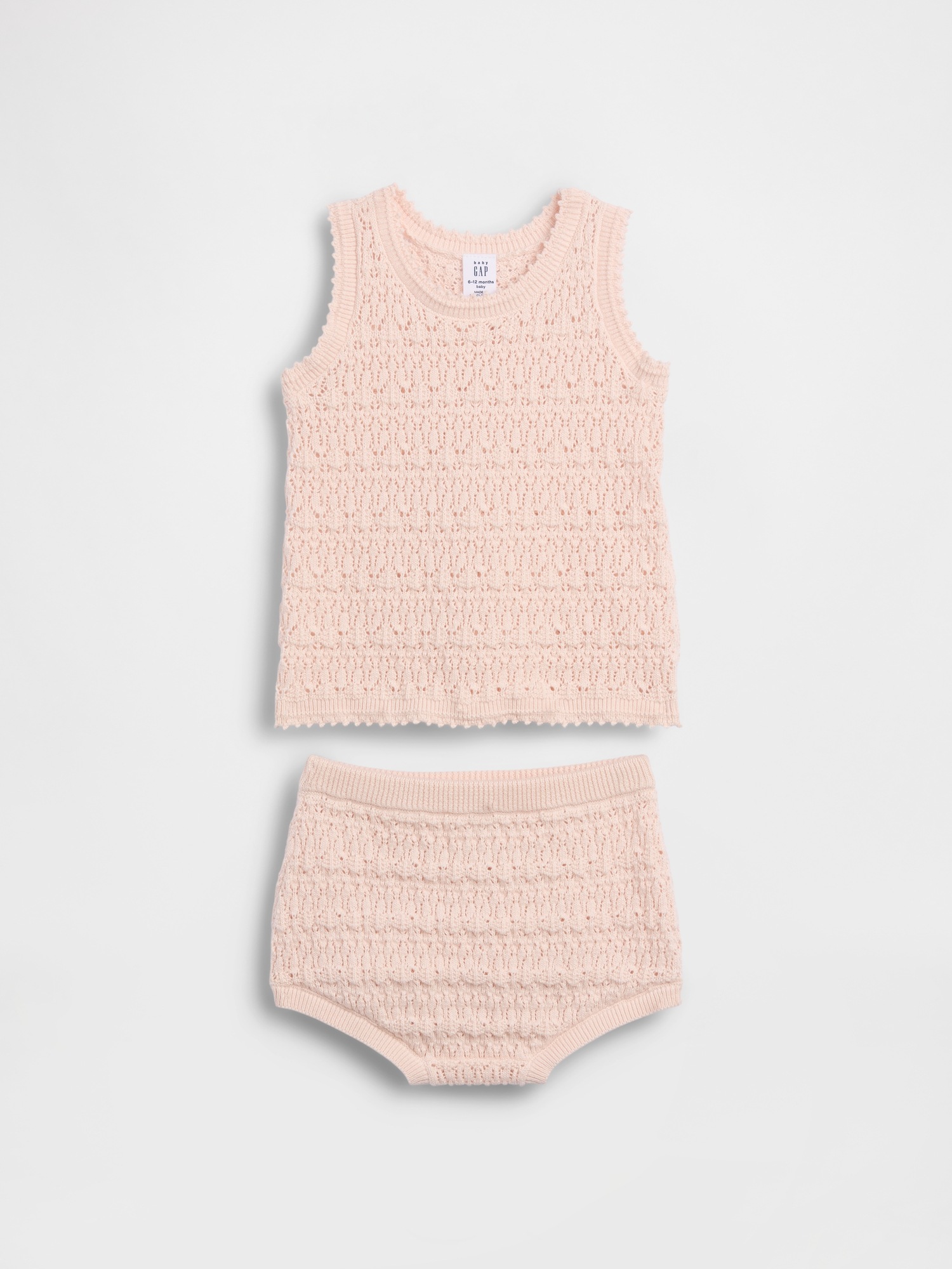 Детский комплект-майка Gap Baby Crochet Stripe вязаный в полоску