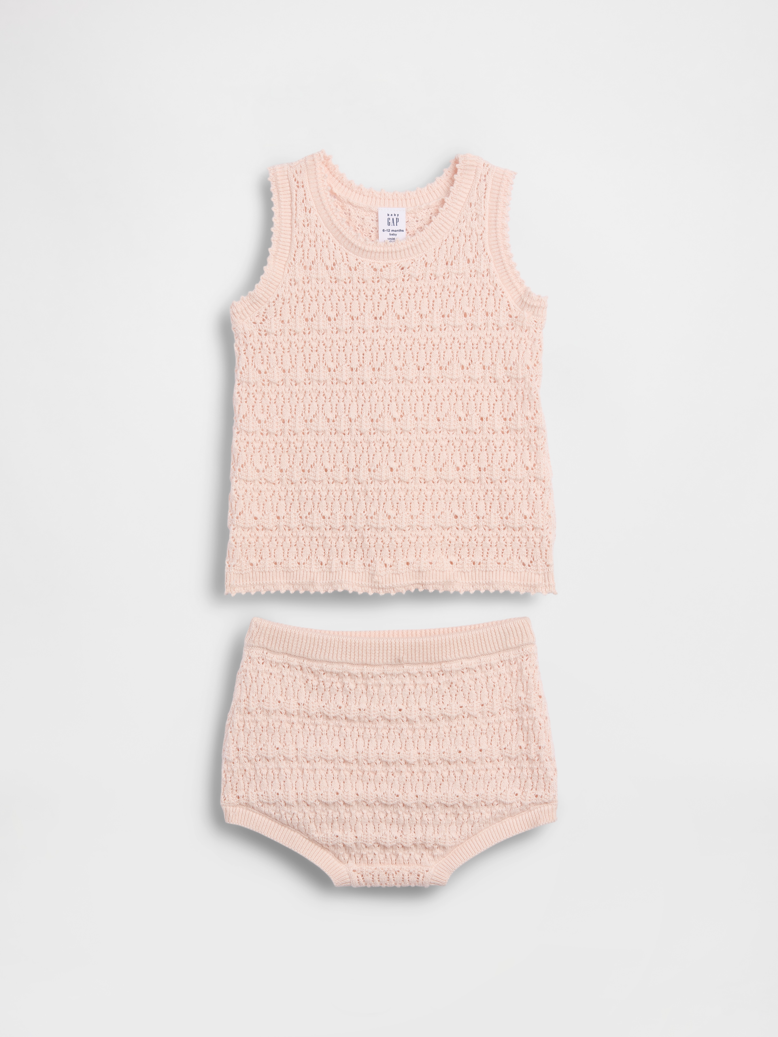 Baby Crochet Stripe Tank Outfit Set