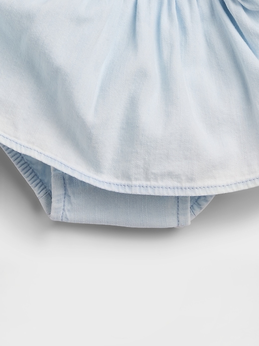 Image number 3 showing, Baby Denim Bow Outfit Set