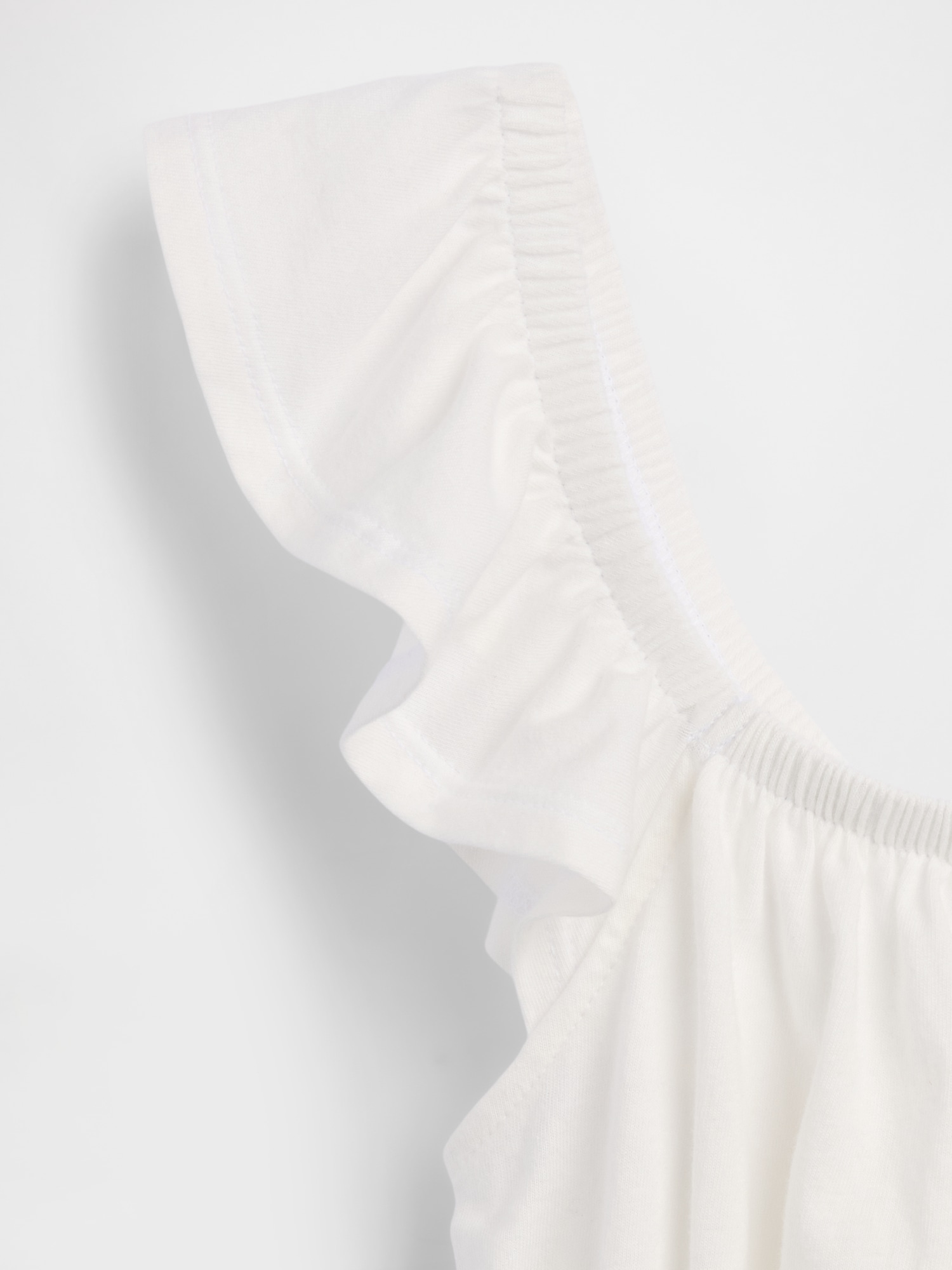 Детский топ Gap Flutter-Sleeve Smocked Peplum Top, цвет: Молочный белый — фото 4