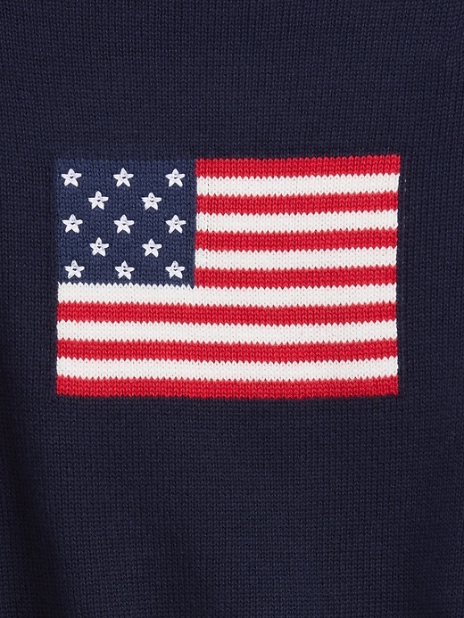 Image number 5 showing, Kids Crochet Oversized Americana Sweater