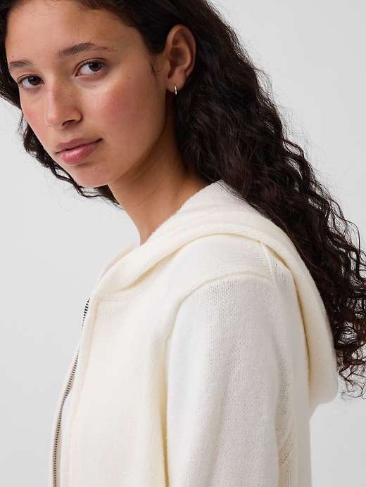 Image number 4 showing, CashSoft Sweater Crop Zip Hoodie