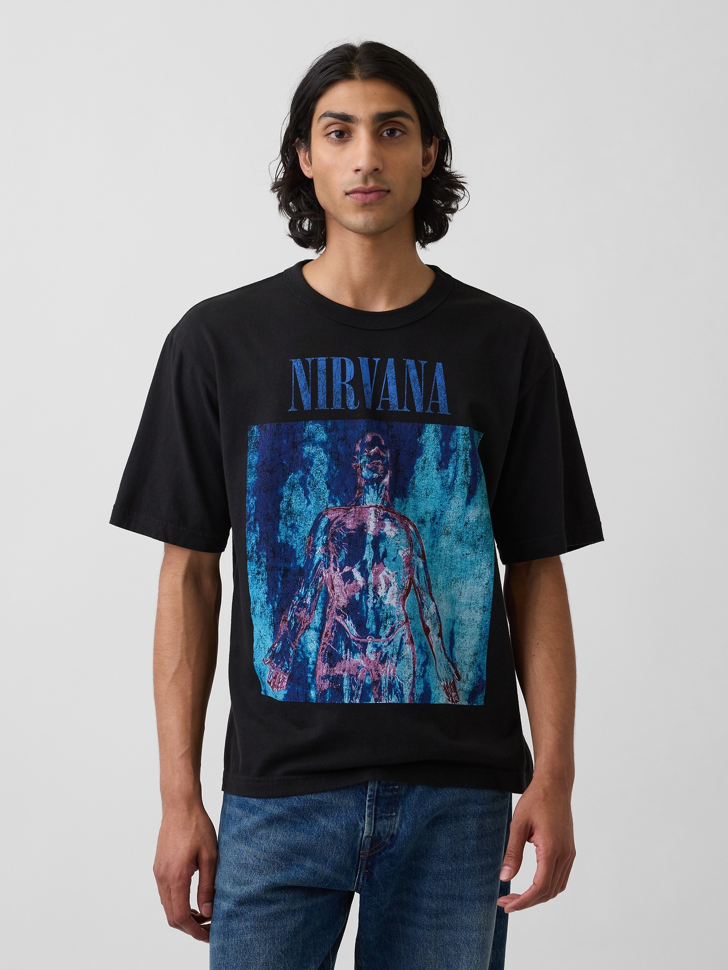 Мужские футболки Gap Nirvana Heavyweight Crop Graphic T-Shirt