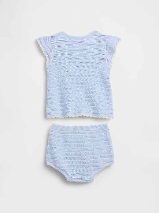 Image number 2 showing, Baby Crochet Stripe Outfit Set