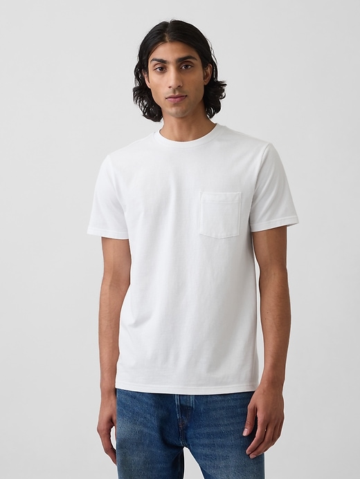 Image number 1 showing, Adult Organic Cotton Pocket T-Shirt