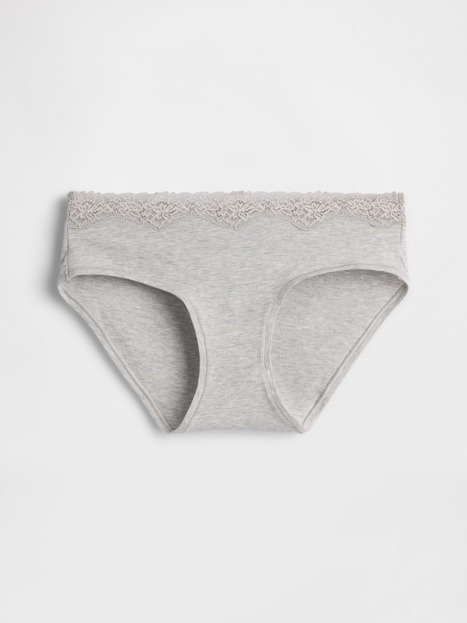 Image number 1 showing, Organic Stretch Cotton Lace-Trim Hipster