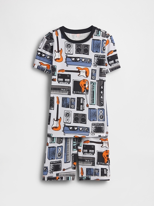 Image number 1 showing, Kids Organic Brushed Cotton Music PJ Short Set