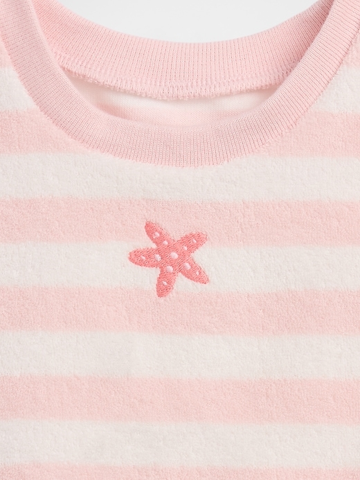 Image number 3 showing, Baby Towel Terry Stripe Outfit Set