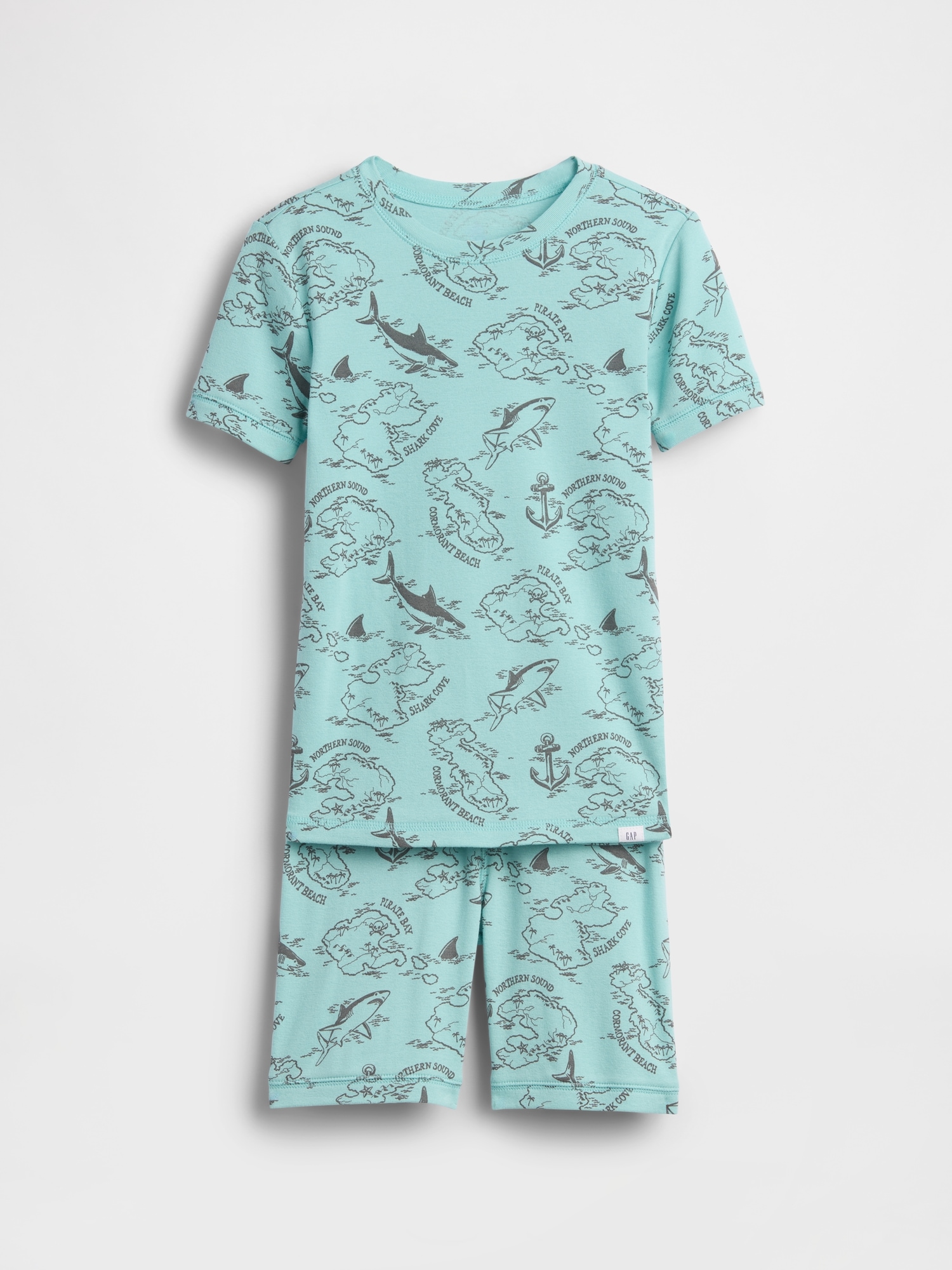Kids Organic Brushed Cotton Pirate Map PJ Short Set