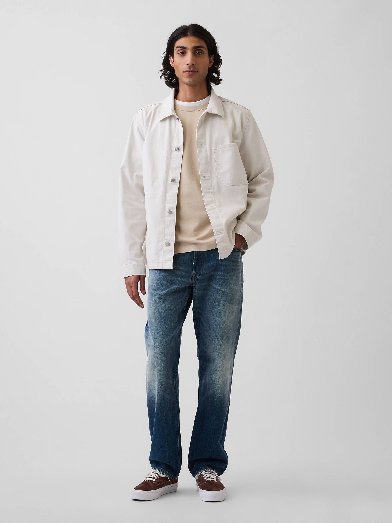 Мужские куртки Gap Canvas Relaxed Shirt Jacket — фото 2