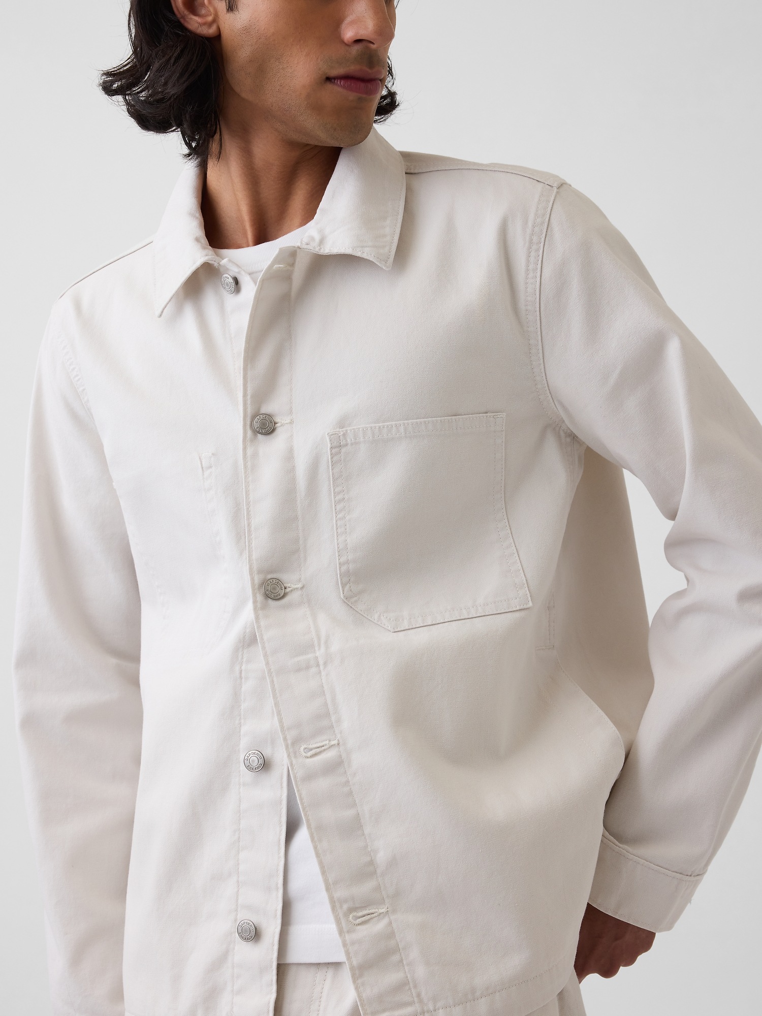 Мужские куртки Gap Canvas Relaxed Shirt Jacket — фото 4