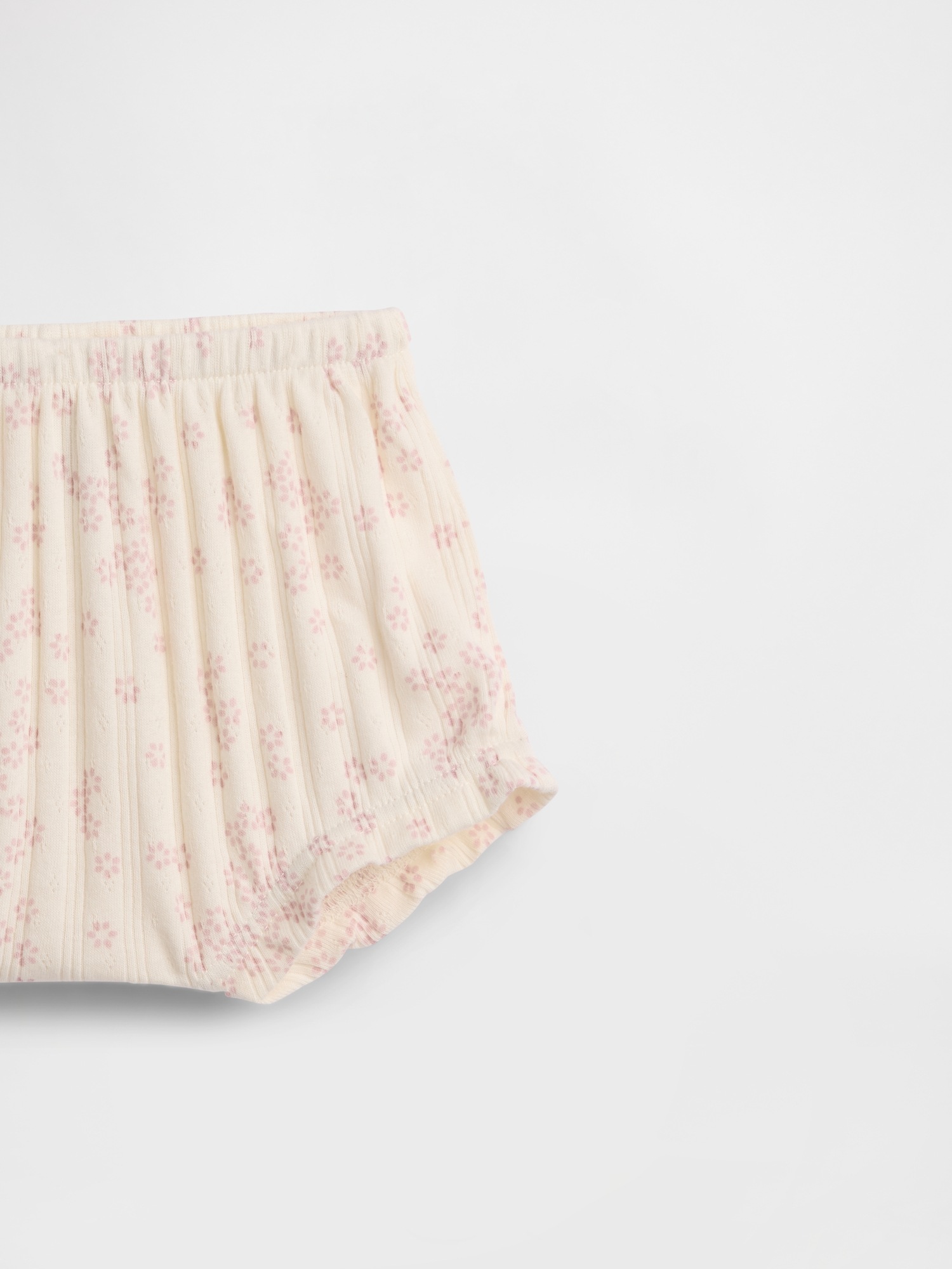 Брюки Gap First Favorites Pointelle Rib Floral Bloomers для малышей, цвет: Слоновая кость с принтом — фото 3