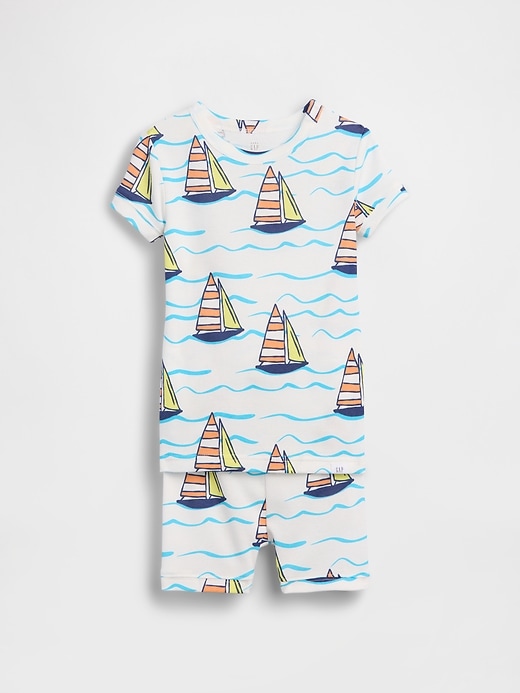Image number 1 showing, Baby & Toddler Organic Brushed Cotton Sailboat PJ Short Set
