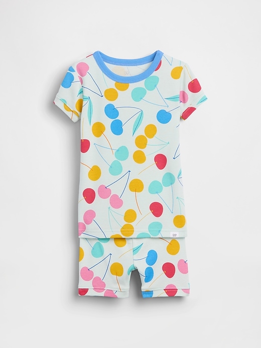 Image number 1 showing, Baby & Toddler Organic Brushed Cotton Cherry PJ Short Set