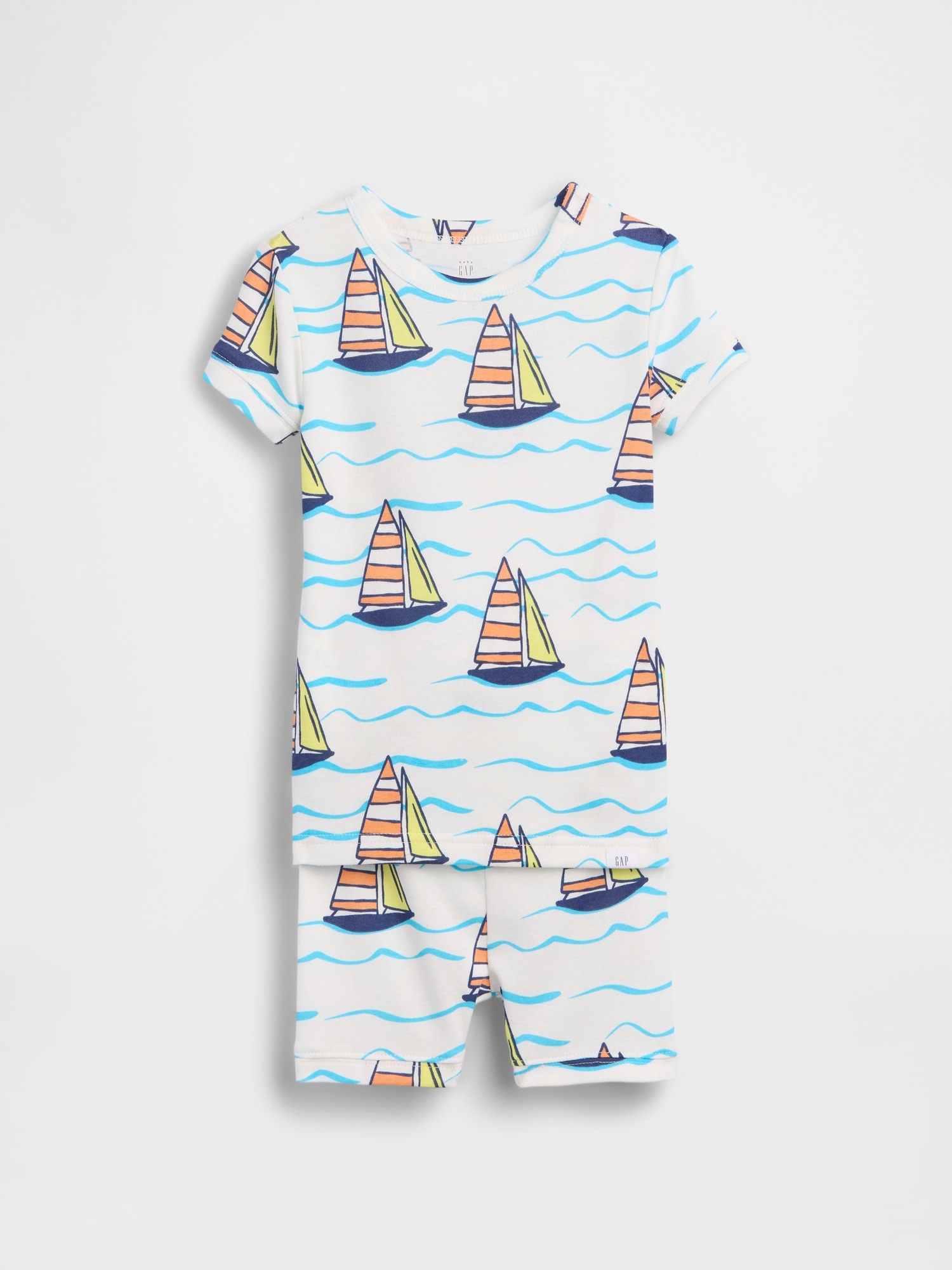 Baby & Toddler Organic Brushed Cotton Sailboat PJ Short Set