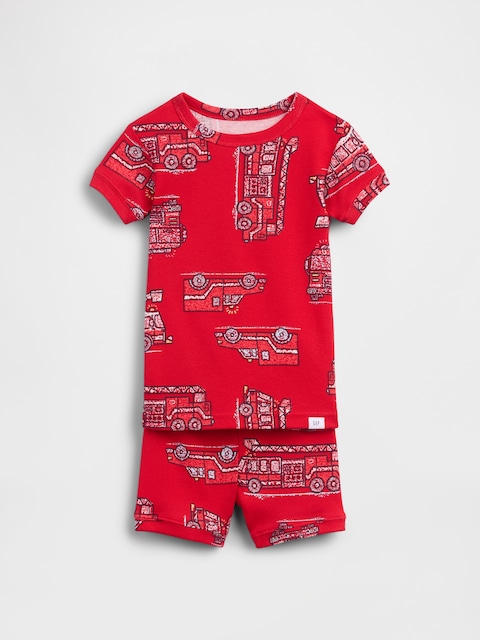 Baby & Toddler Organic Brushed Cotton Firetruck PJ Short Set