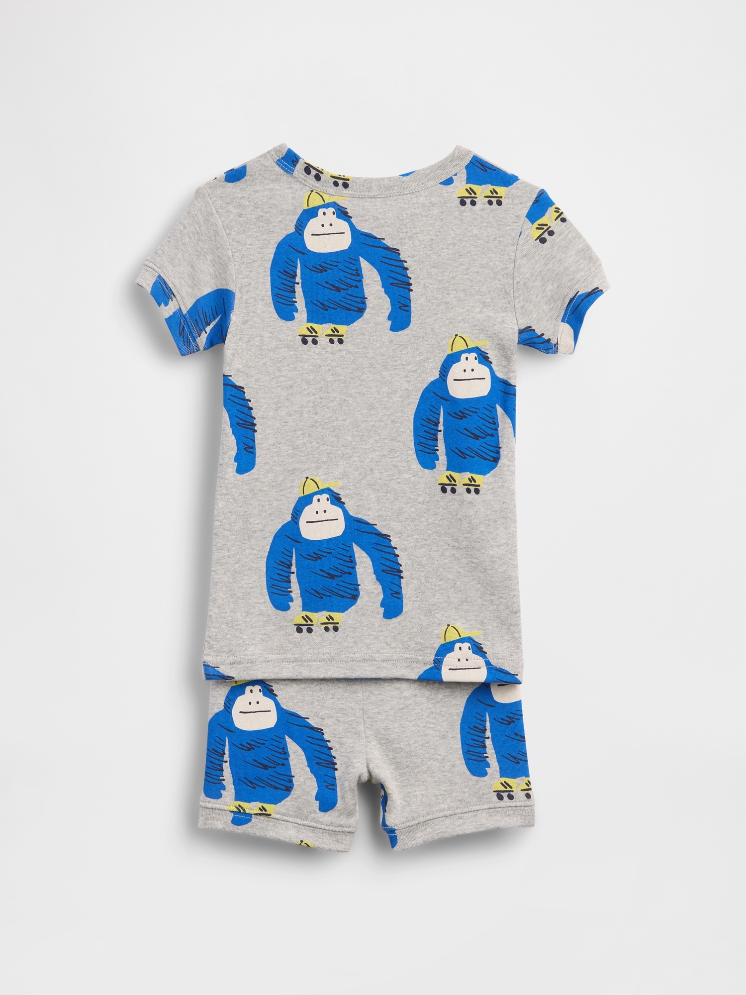 Пижамный комплект Gorilla для детей, с шортами, хлопок — Gap, цвет: Серый — фото 2