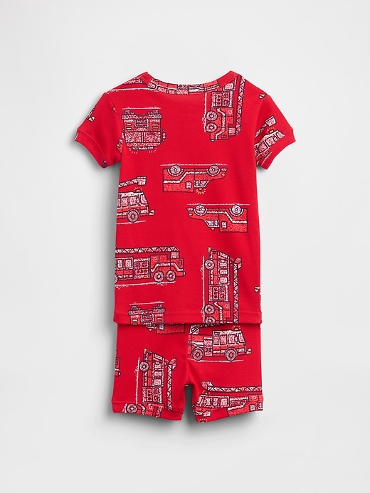 Image number 2 showing, Baby & Toddler Organic Brushed Cotton Firetruck PJ Short Set