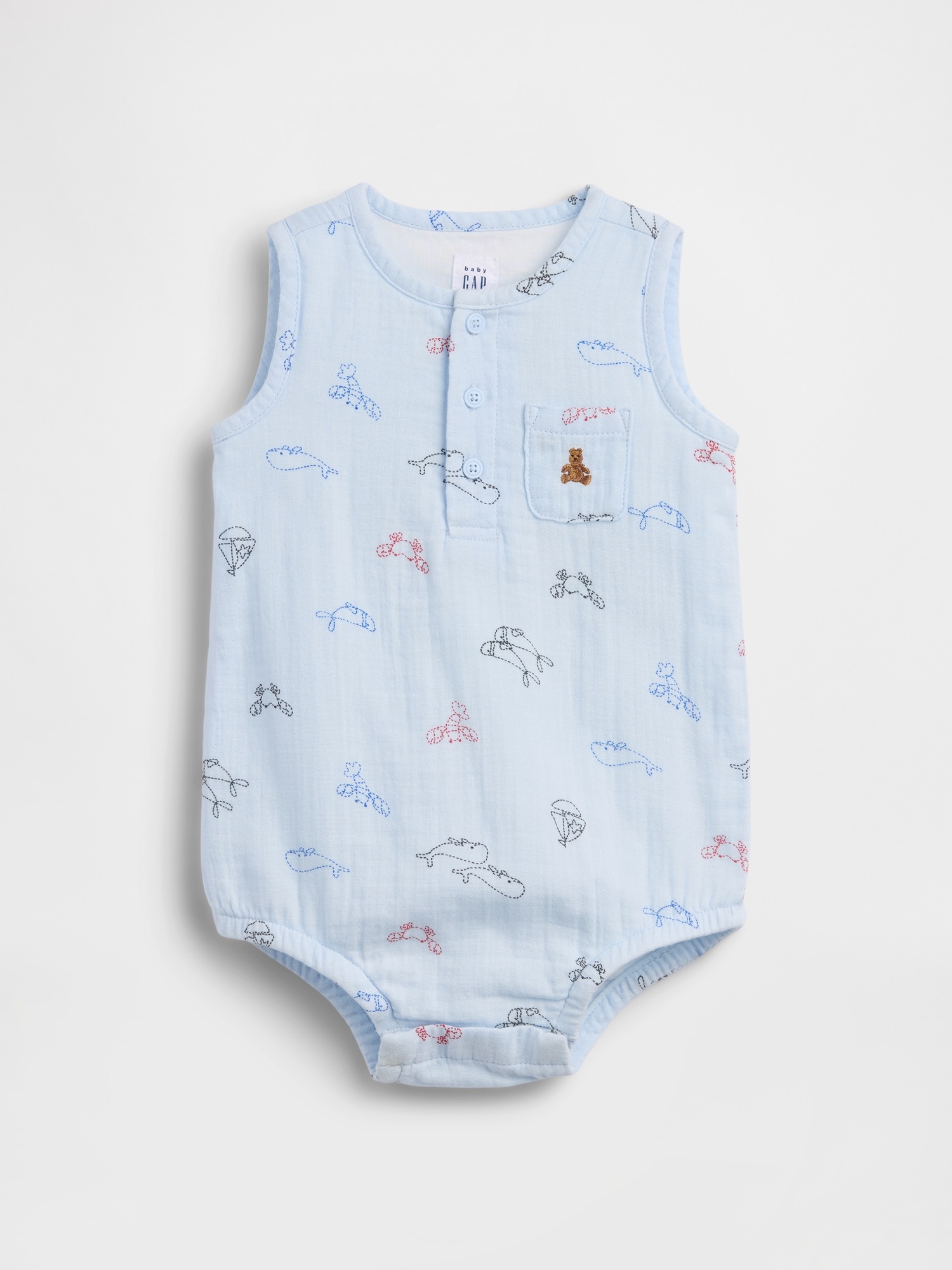 Детский боди-танк Gap Baby Cotton Gauze Henley