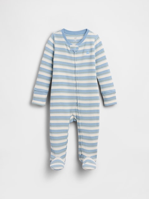 Baby Waffle Stripe Footed One-Piece