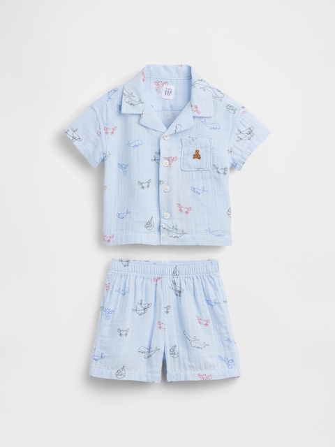 Baby Cotton Gauze Cabana Outfit Set