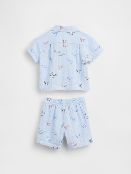Image number 2 showing, Baby Cotton Gauze Cabana Outfit Set