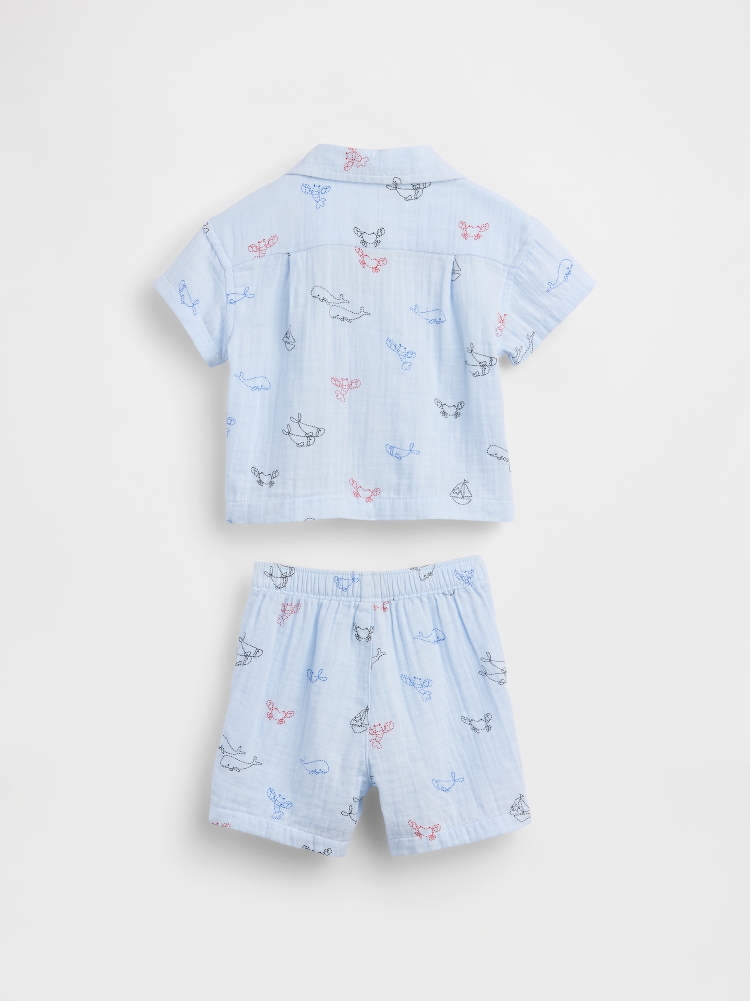 Baby Cotton Gauze Cabana Outfit Set