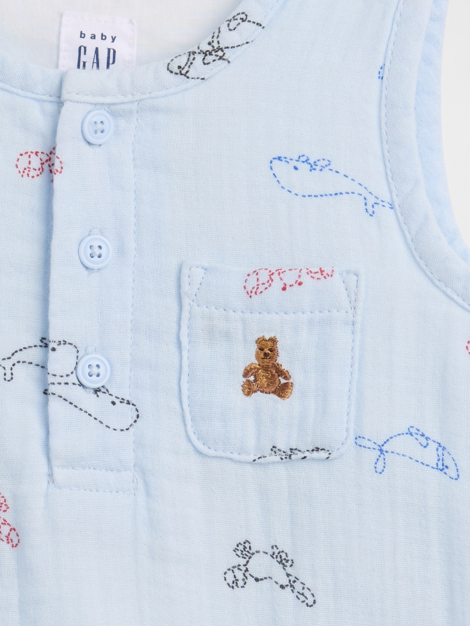 Детский боди-танк Gap Baby Cotton Gauze Henley — фото 3