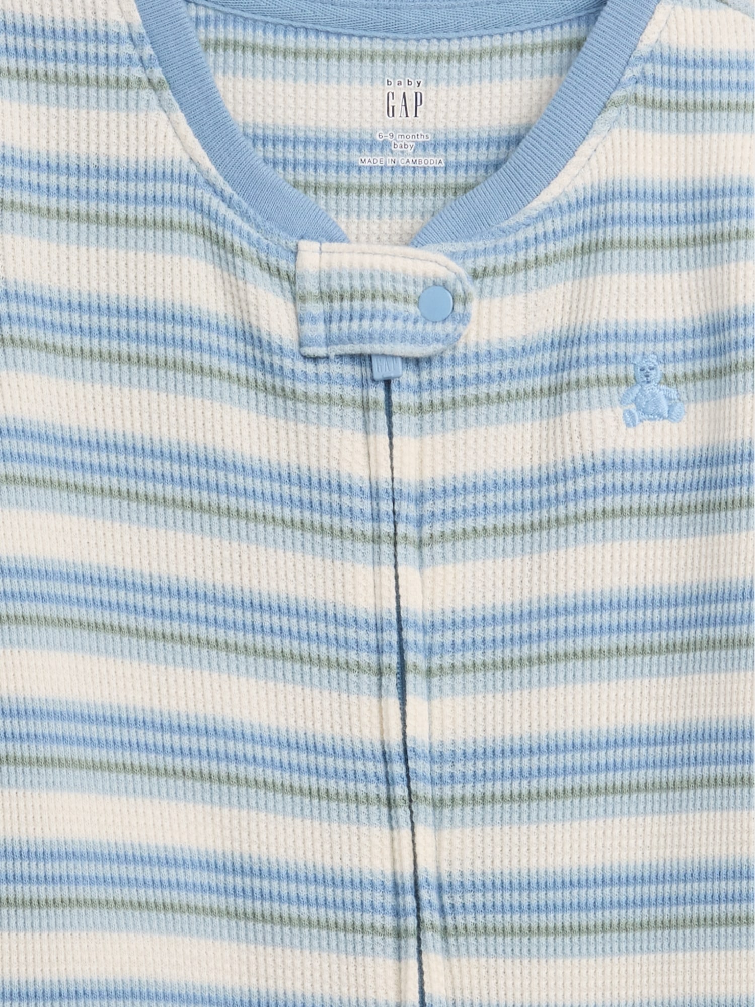 Baby Waffle Stripe Footed One-Piece